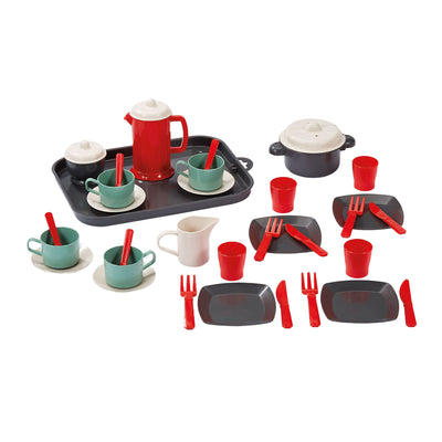 Pic Ecoiffier 100% Chef Tea set sul set di giochi di vassoio, 35dlg.