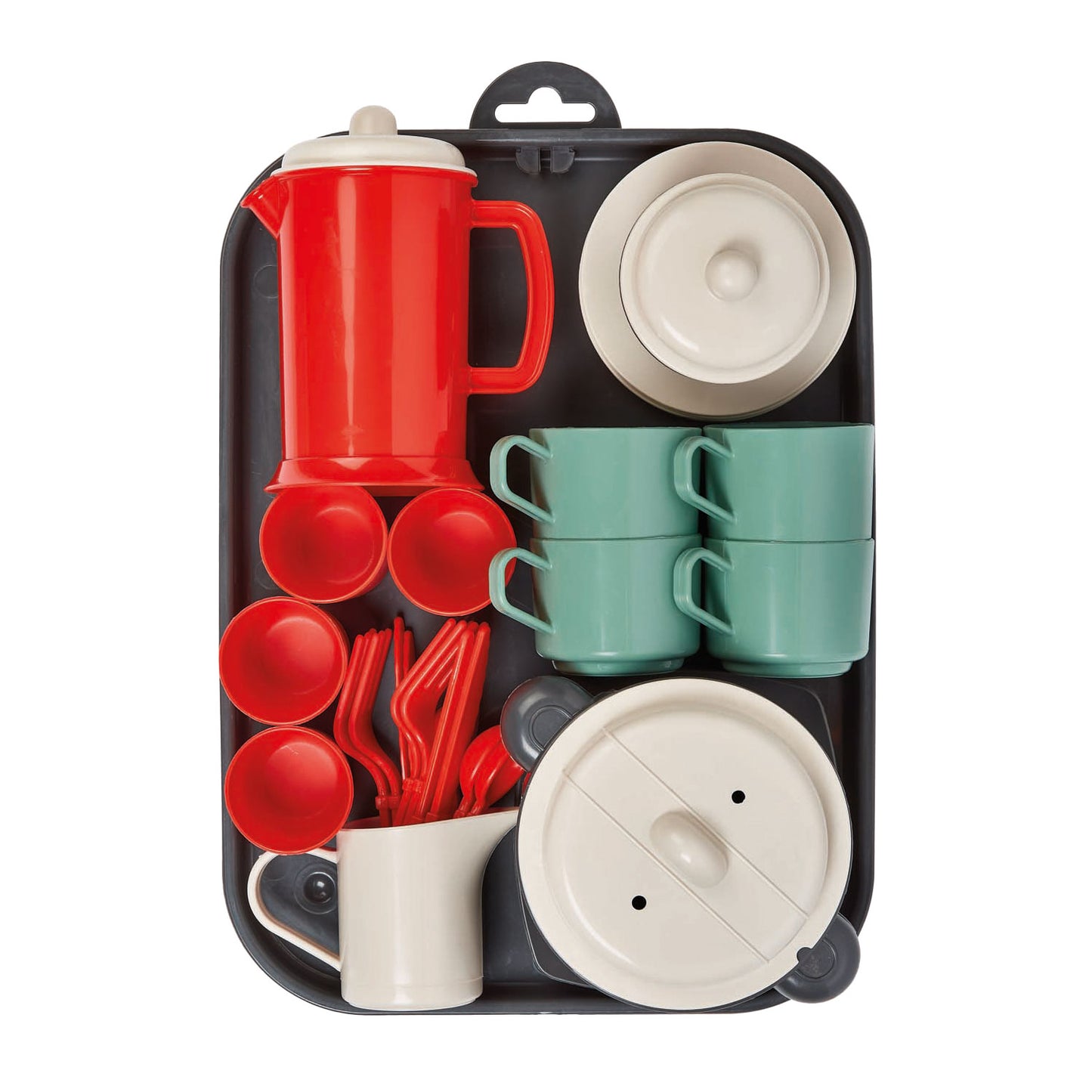 Pic Ecoiffier 100% Chef Tea set sul set di giochi di vassoio, 35dlg.