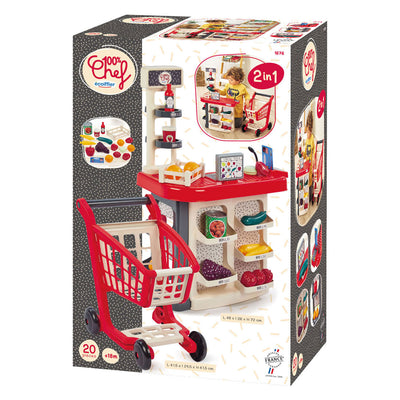 Mostrador y carrito de compra Ecoiffier 100% chef - 20 uds.