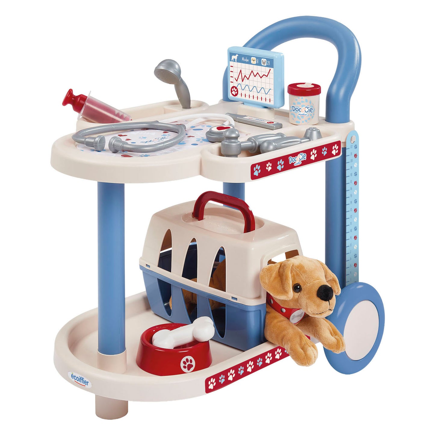 Carrello ecoiffier doc cie veterinari con cane - 14 pz.