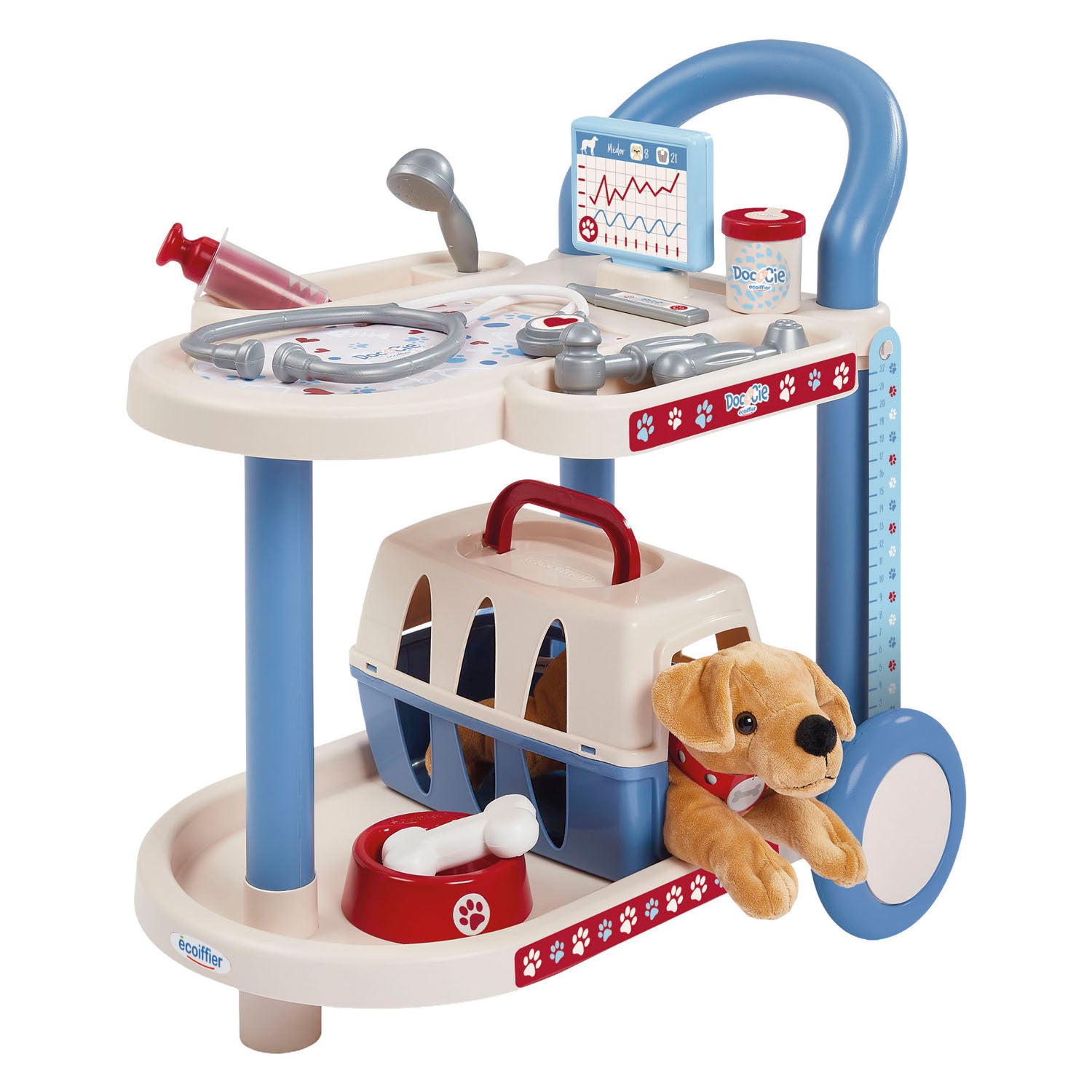 Carrello ecoiffier doc cie veterinari con cane - 14 pz.