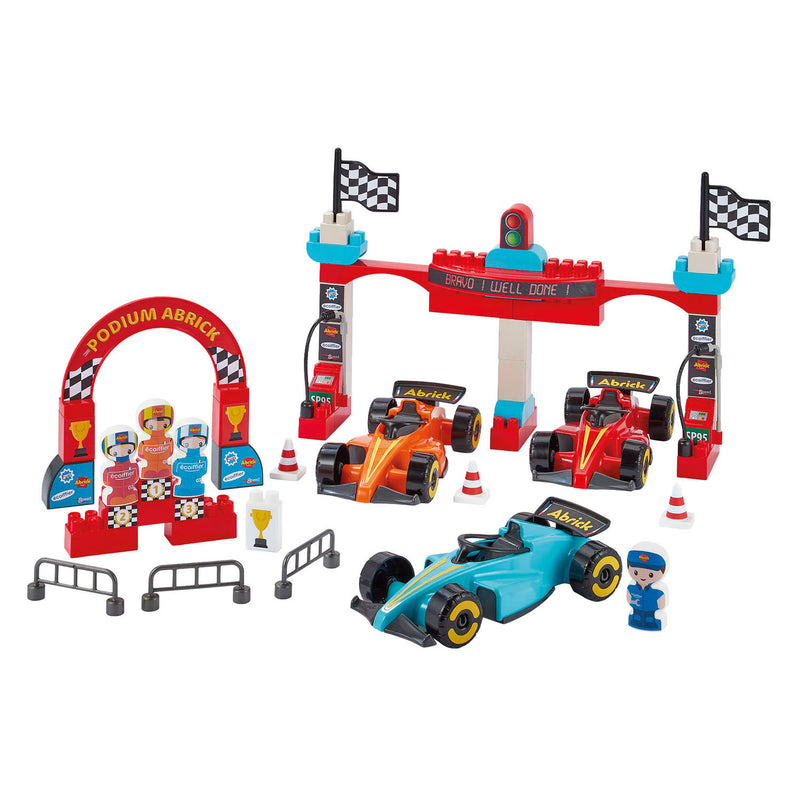Ecoiffier mattoncini da costruzione formula 1 gran premio in mattoncini con 3 veicoli