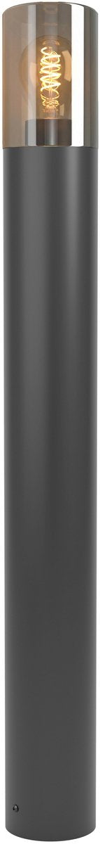 Lampada da terra Eglo Cropani da esterno - e27 - 80 cm - nero grigio trasparente