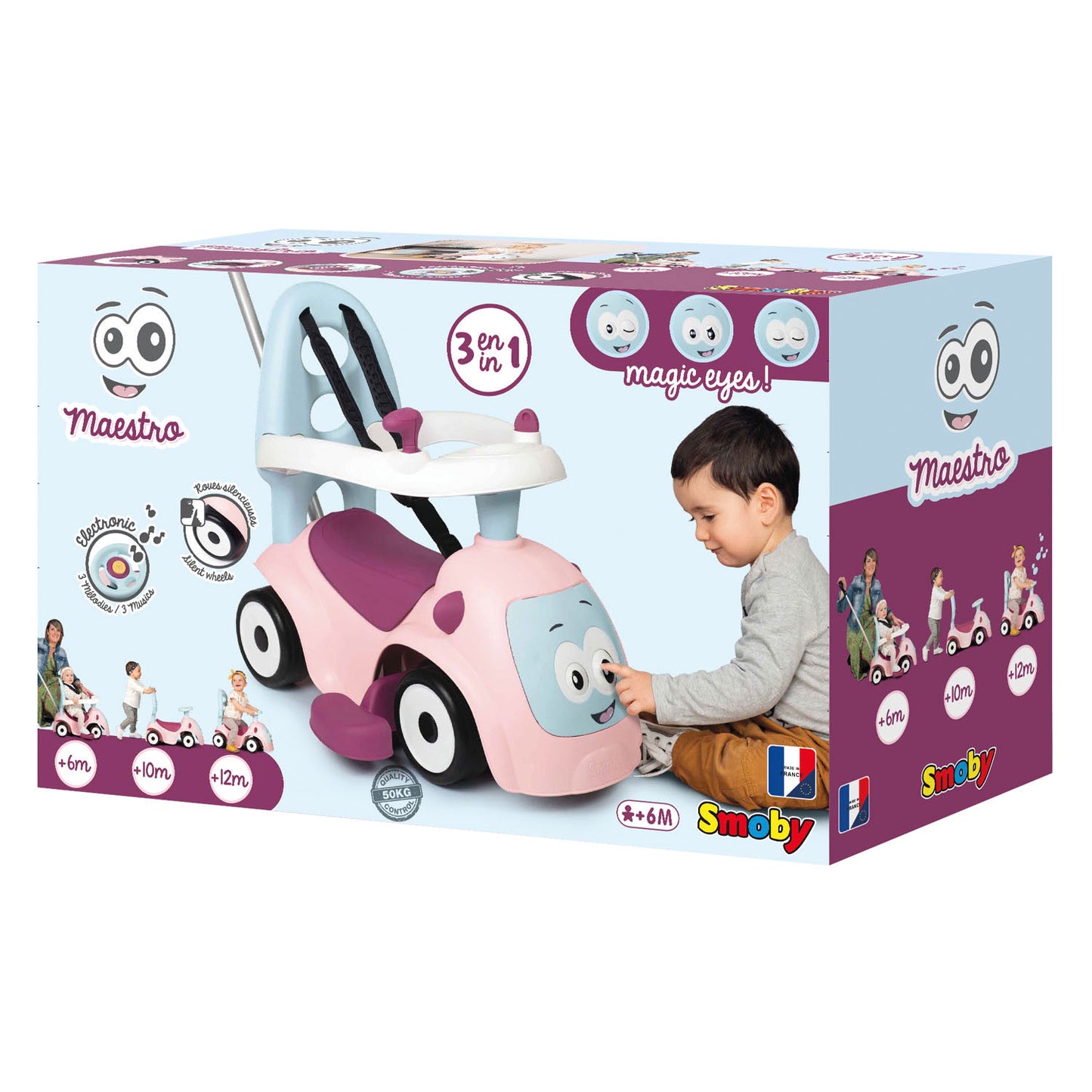 Smoby Maestro Ride su Walking Car Pink