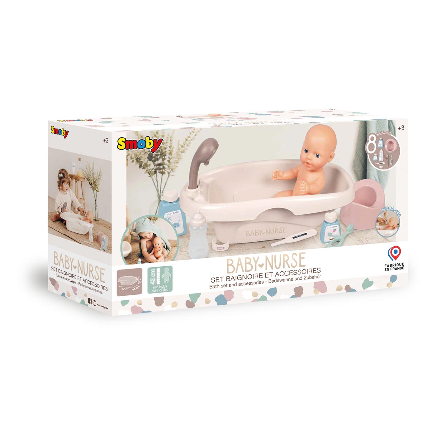 BAGNO SMOBY BABY NURE BACK CON ACCESSORI, 8DLG.