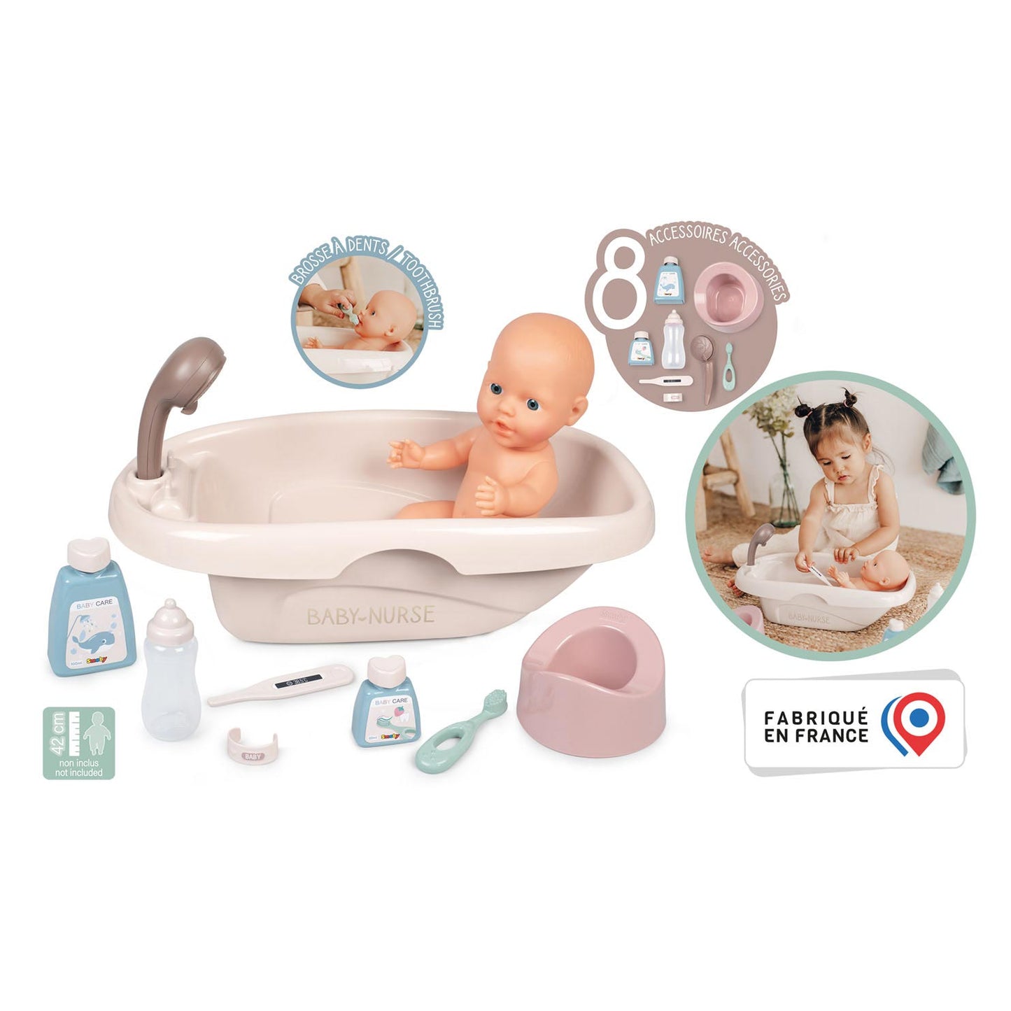 BAGNO SMOBY BABY NURE BACK CON ACCESSORI, 8DLG.