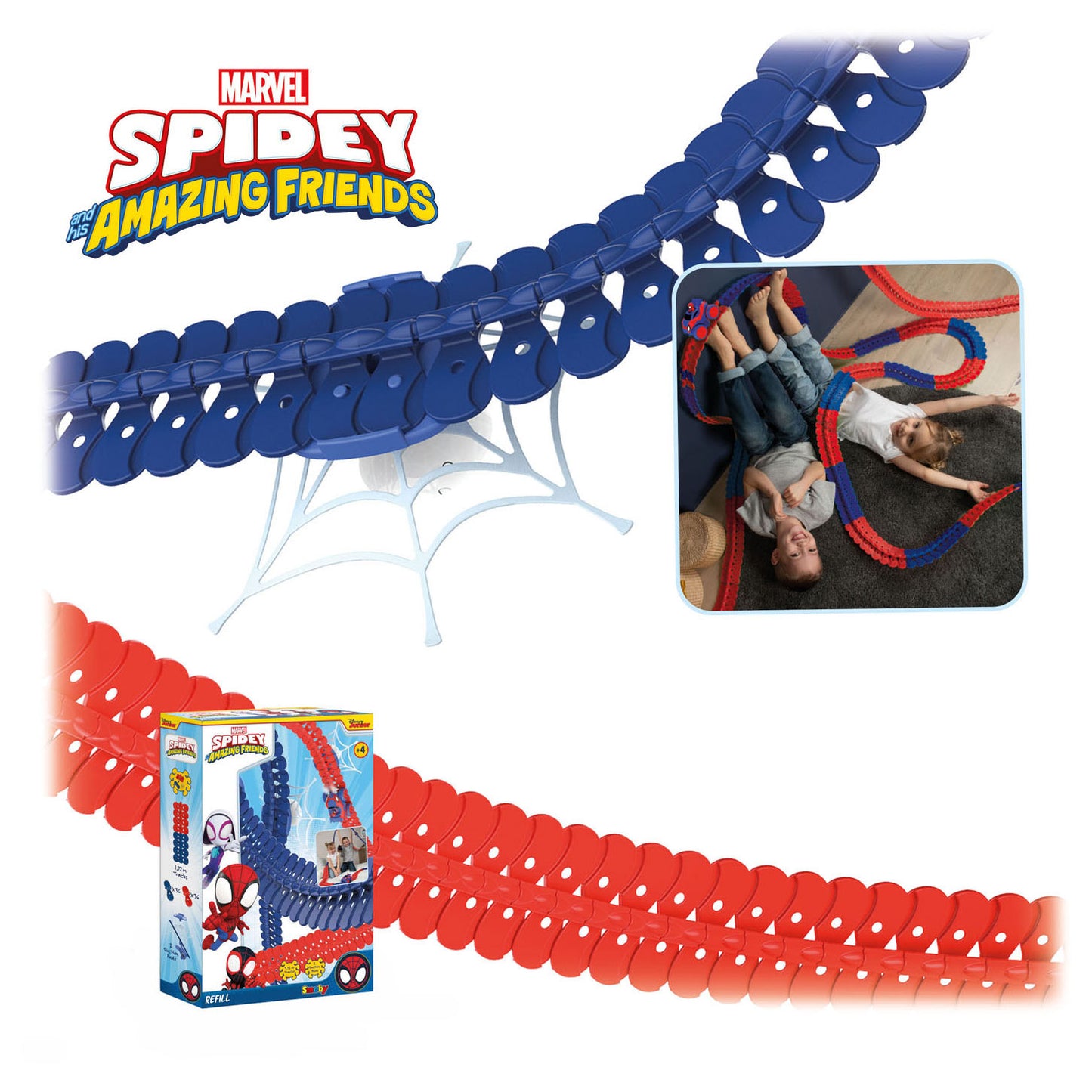 Smoby Spidey Amazing Friends Flextreme Race Track Expansion Set, 72dlg.