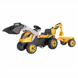 Smoby Builder Max Graafmachine Traptractor met Trailer Geel - afbeelding 3