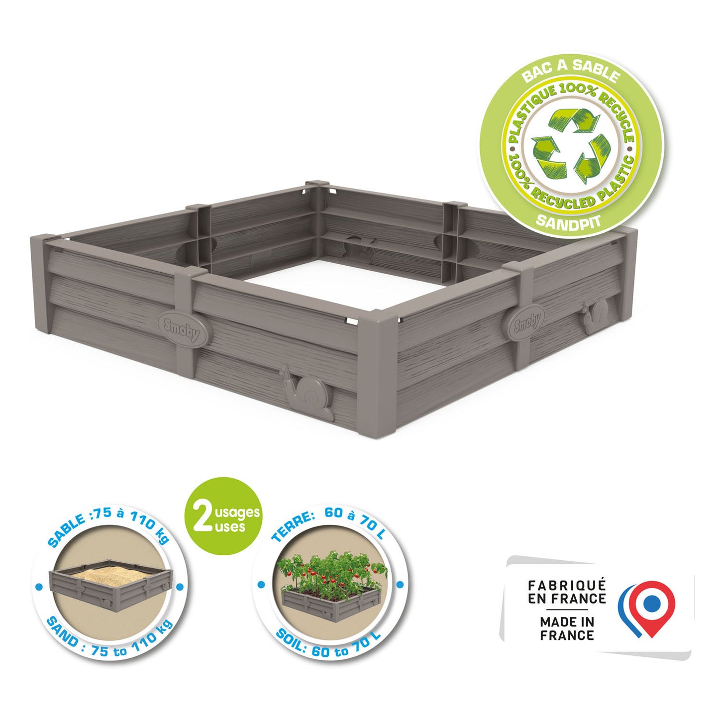 Sandbox da giardino quadrato Smoby