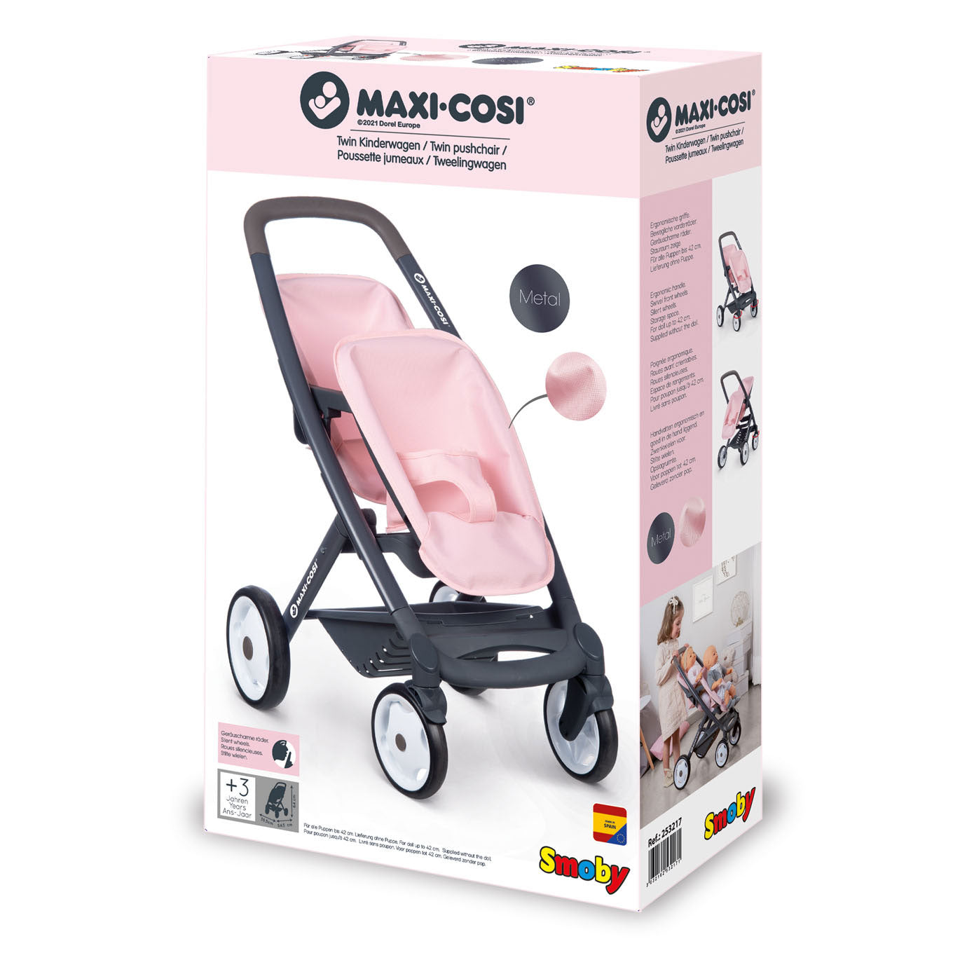 Smoby - Maxi-Cosi Poppenwagen voor 2 Poppen