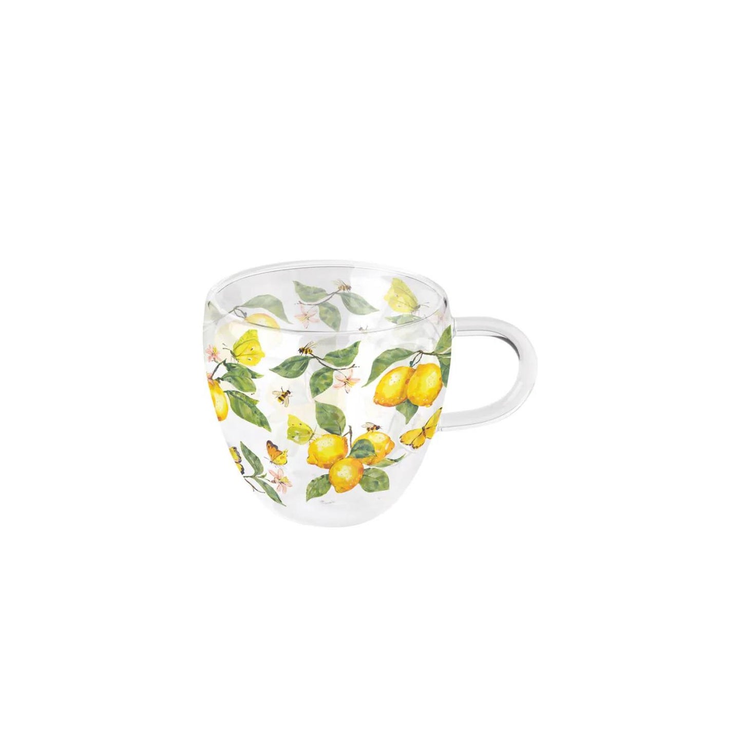 Ambiente dubbelwandig glas 0.2l fresh lemons wit