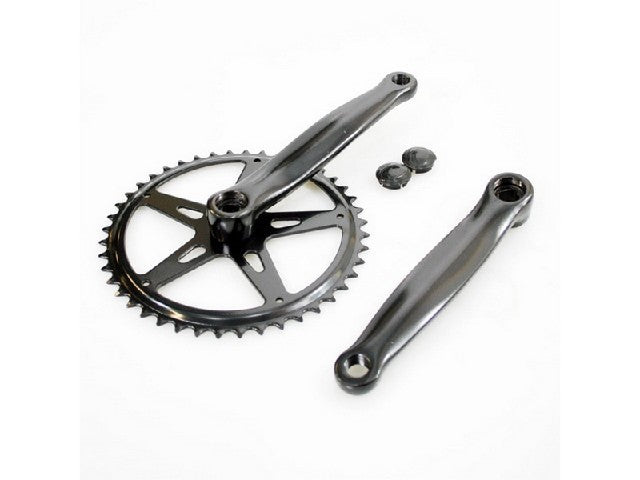 Hzb kettingwiel crankset staal 46 tands 170 mm 1 8 + 3 32 zwart