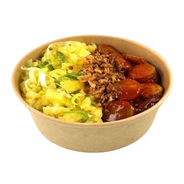 Complete menu of potatoes. leek currywurst 270 gr. a8