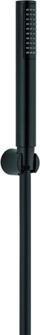 Set vasca Plieger napoli con asta doccetta modello 1 colonna comprensivo di supporto a muro e flessibile doccia 150 cm nero opaco