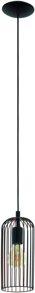 Eglo roccamena - hanglamp - 13 cm - 1-lichts - e27 - zwart koperkleurig