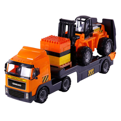 Cavallino Toys Truck Cavallino con rimorchio e camion per carrelli elevatori, scala 1:16