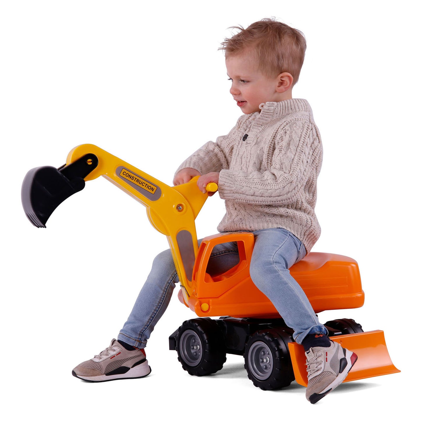 Cavallino Toys Cavallino Mega Excavator Walking Car Orange, 79 cm