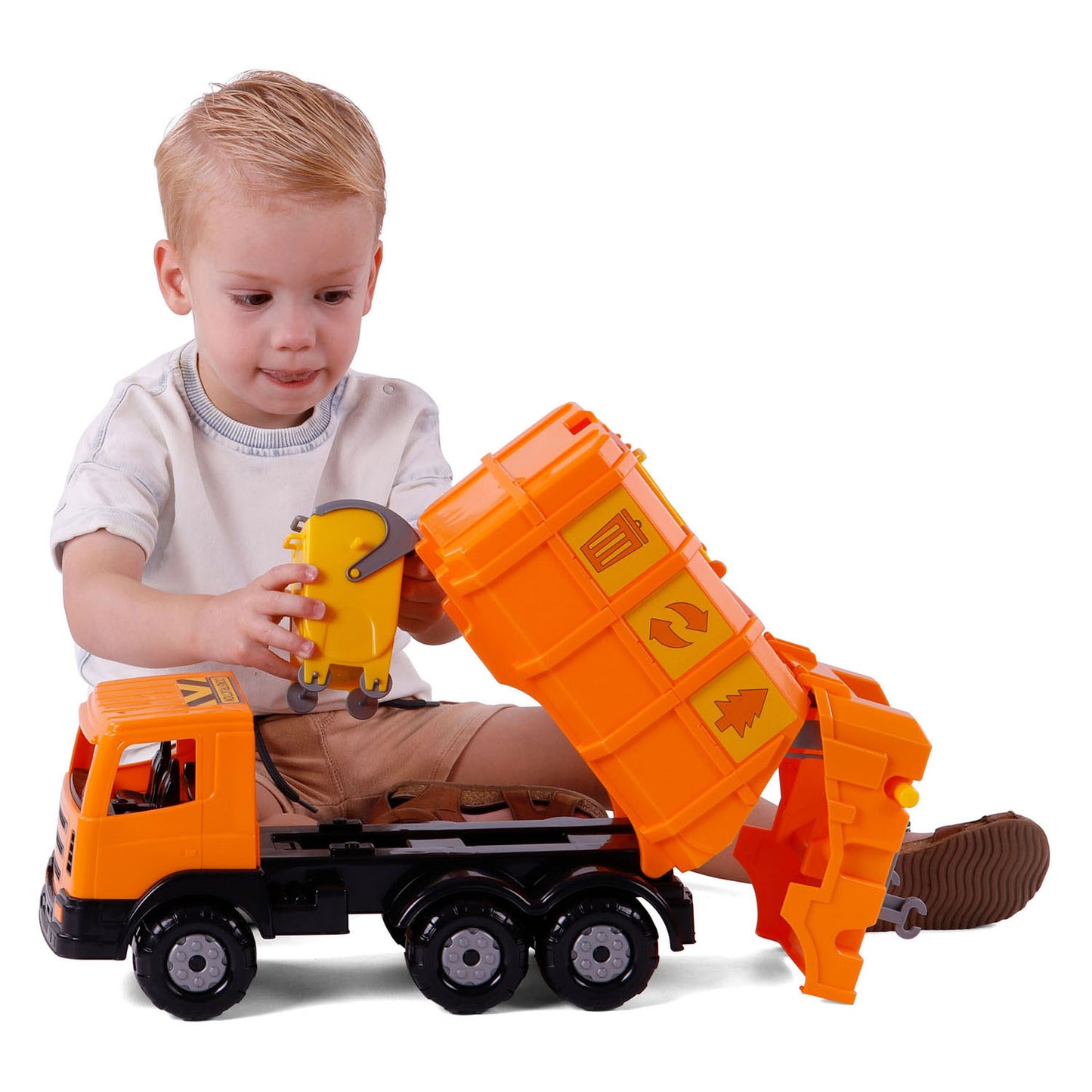 Cavallino Toys Cavallino XL Garbage Truck Orange, 42 cm