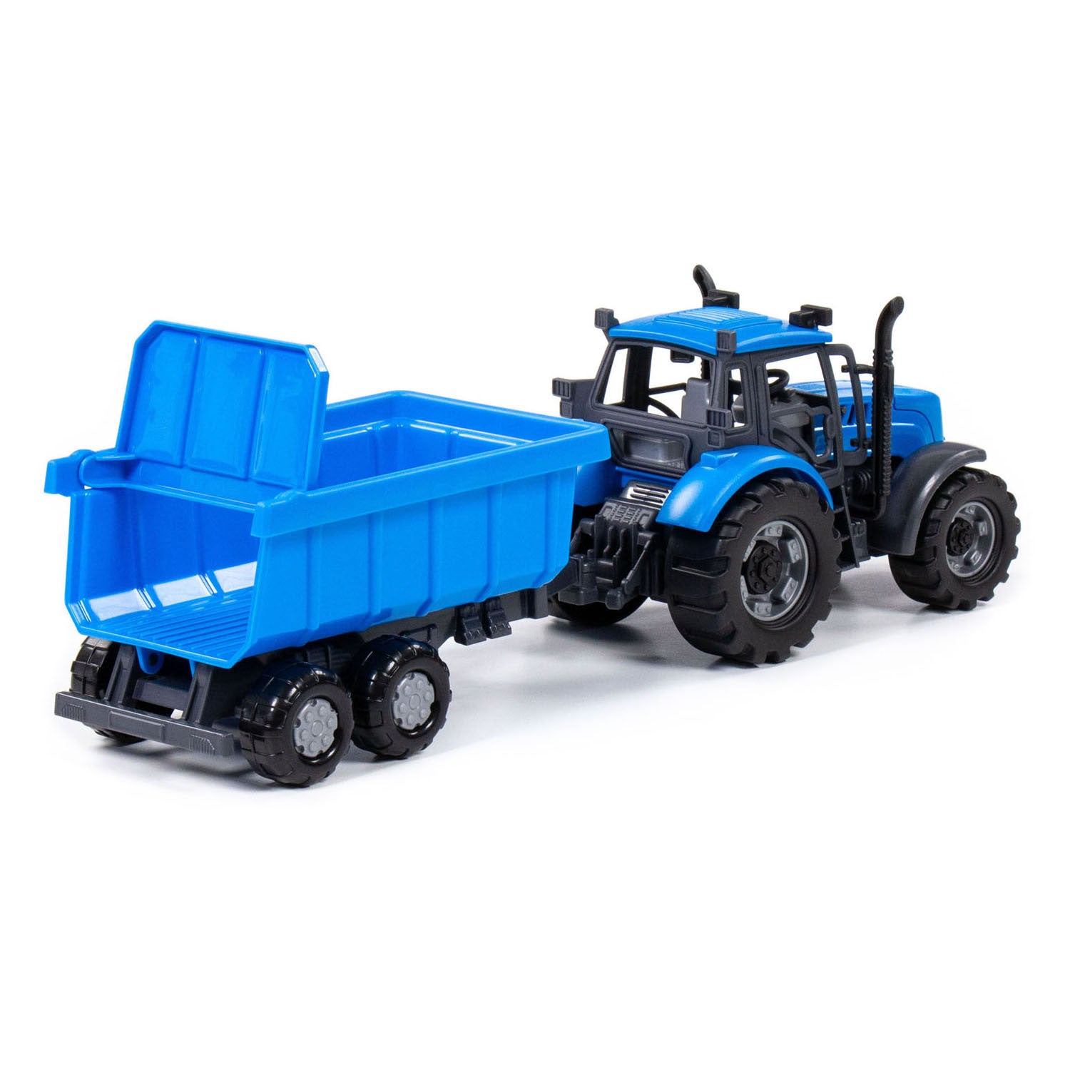 Cavallino Toys Tractor Cavallino con remolque de camión de propina Azul, Escala 1:32