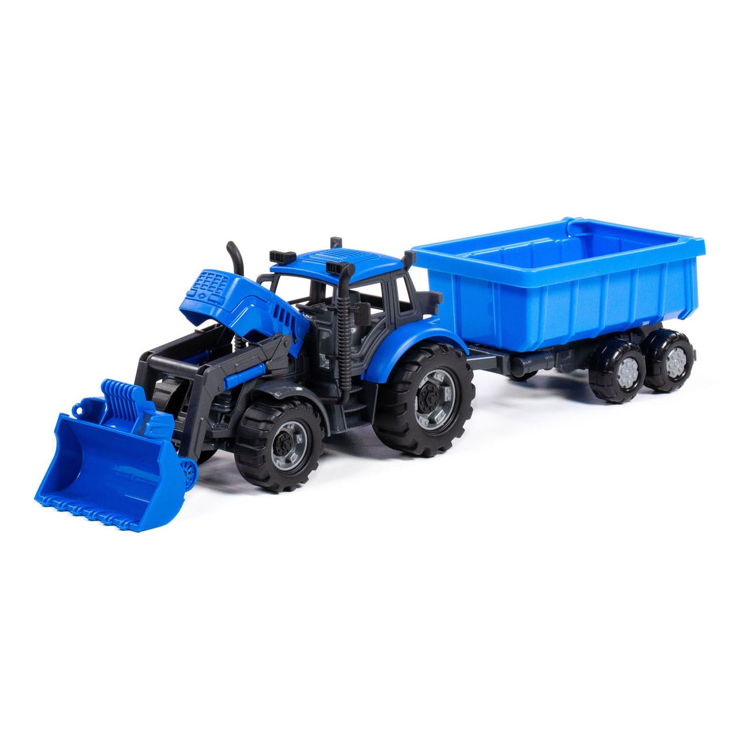 Cavallino Toys Tractor Cavallino con caricabatterie e ribaltatura blu, scala 1:32