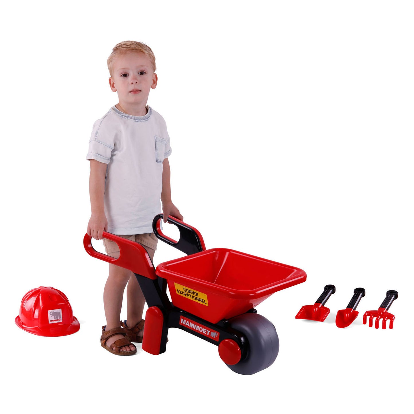 Cavallino Toys Cavallino Mammoet Wheelbarrow con casco e strumenti, 5ldg.