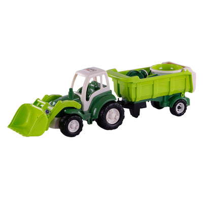 Cavallino Toys Cavallino XL Tractor Green con remolque de propina y juego de cubos, 9dlg.
