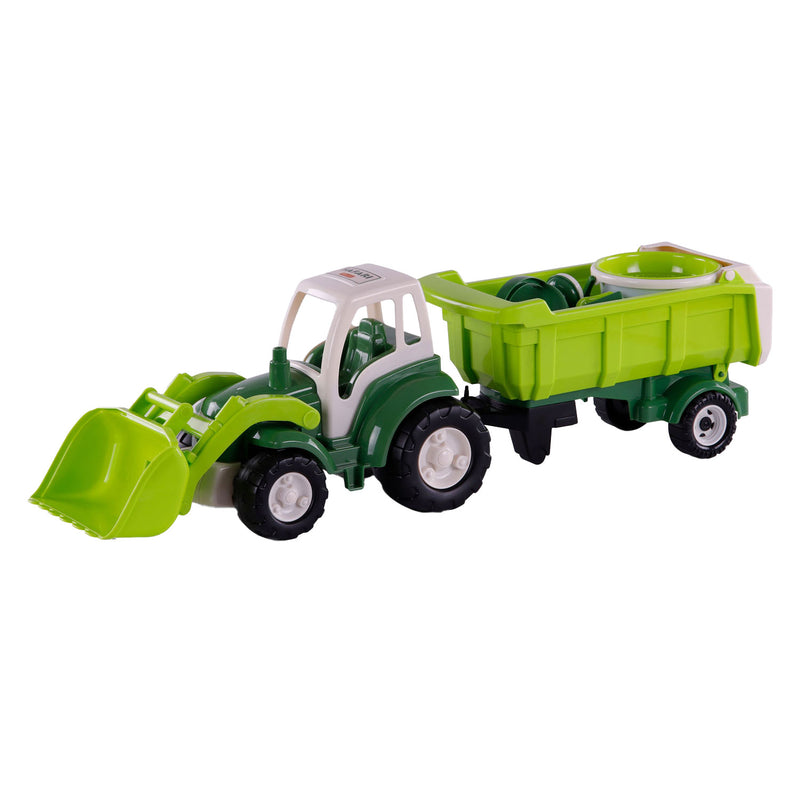 Cavallino Toys Cavallino XL Tractor Green con rimorchio e set di secchi di ribaltamento, 9dlg.