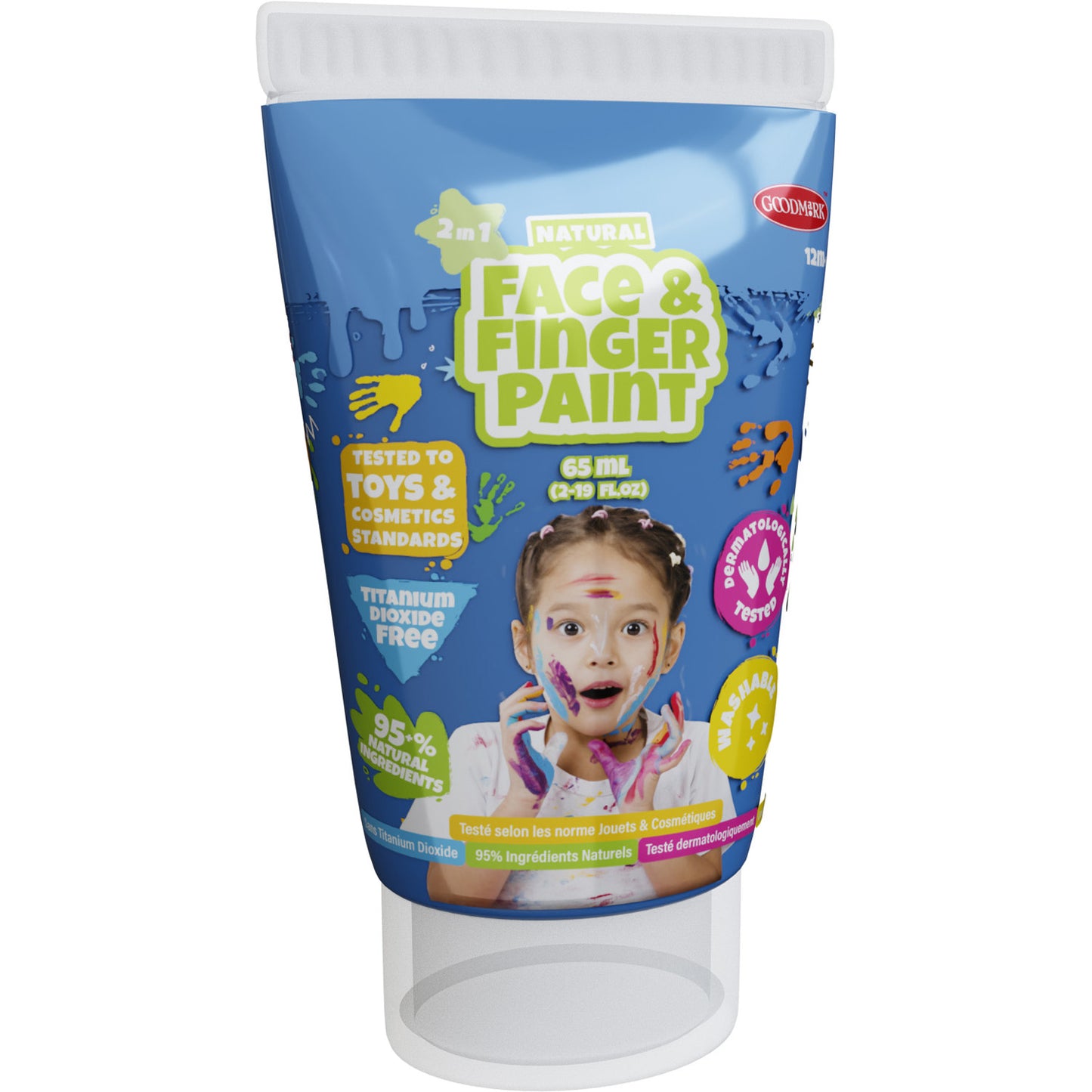 Boti natural face fingerpaint tube blauw, 65ml