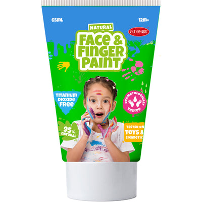 Tubo de pintura de dedo de cara natural de Boti verde y amarillo, 2x65ml