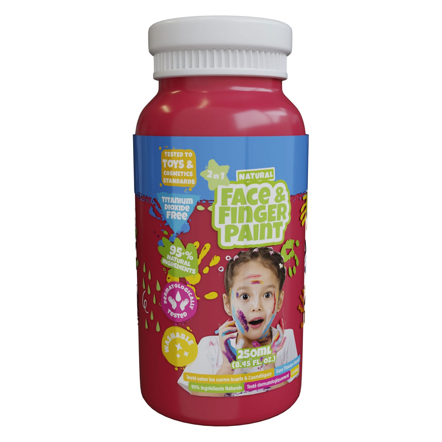 Boti Natural Face Fingerpaint Bottle Red, 250 ml