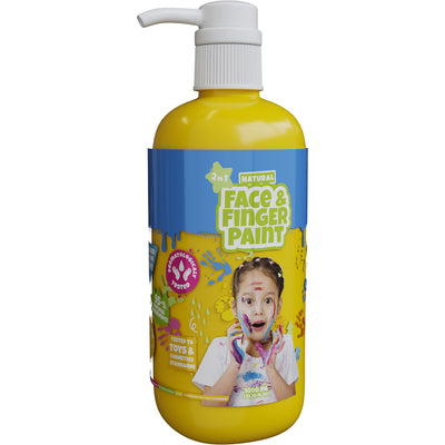 Botella de pintura de dedo de la cara natural de Boti con bomba amarillo, 1l
