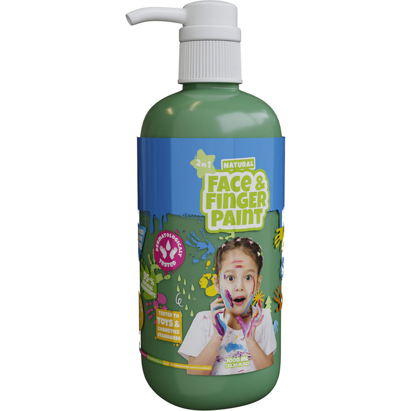 Bottiglia di fingerpaint del viso naturale Boti con pompa verde, 1L