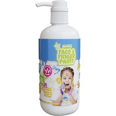 Botella de pintura de dedo de la cara natural de Boti con bomba blanca, 1l
