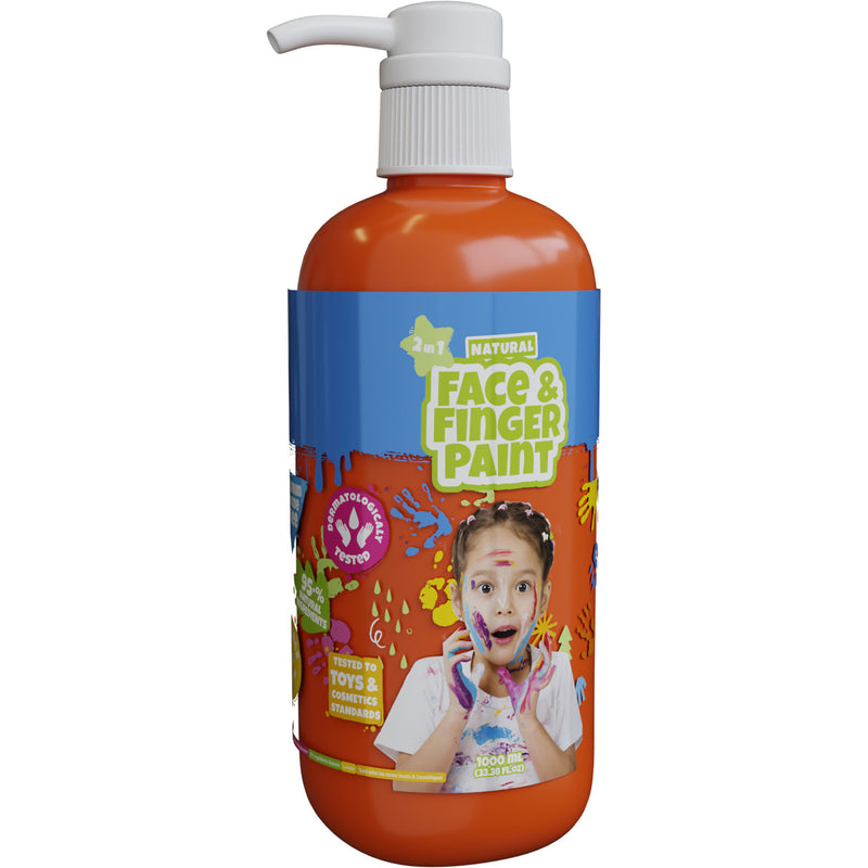 Bottiglia di fingerpaint del viso naturale Boti con arancione della pompa, 1L