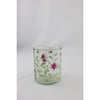 Vaso in vetro dall'atmosfera signorile con fiori rosa 9x9x11 cm