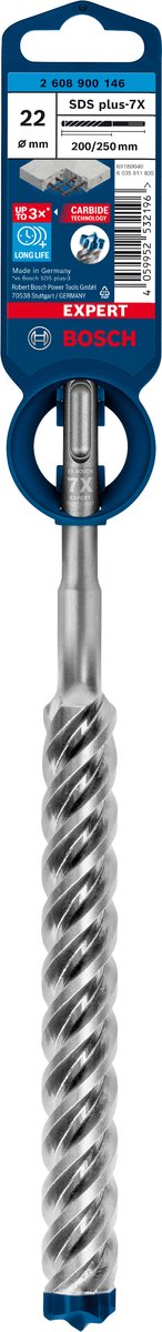 Bosch expert sds plus-7x hammer drill 22 x 200 x 250 mm