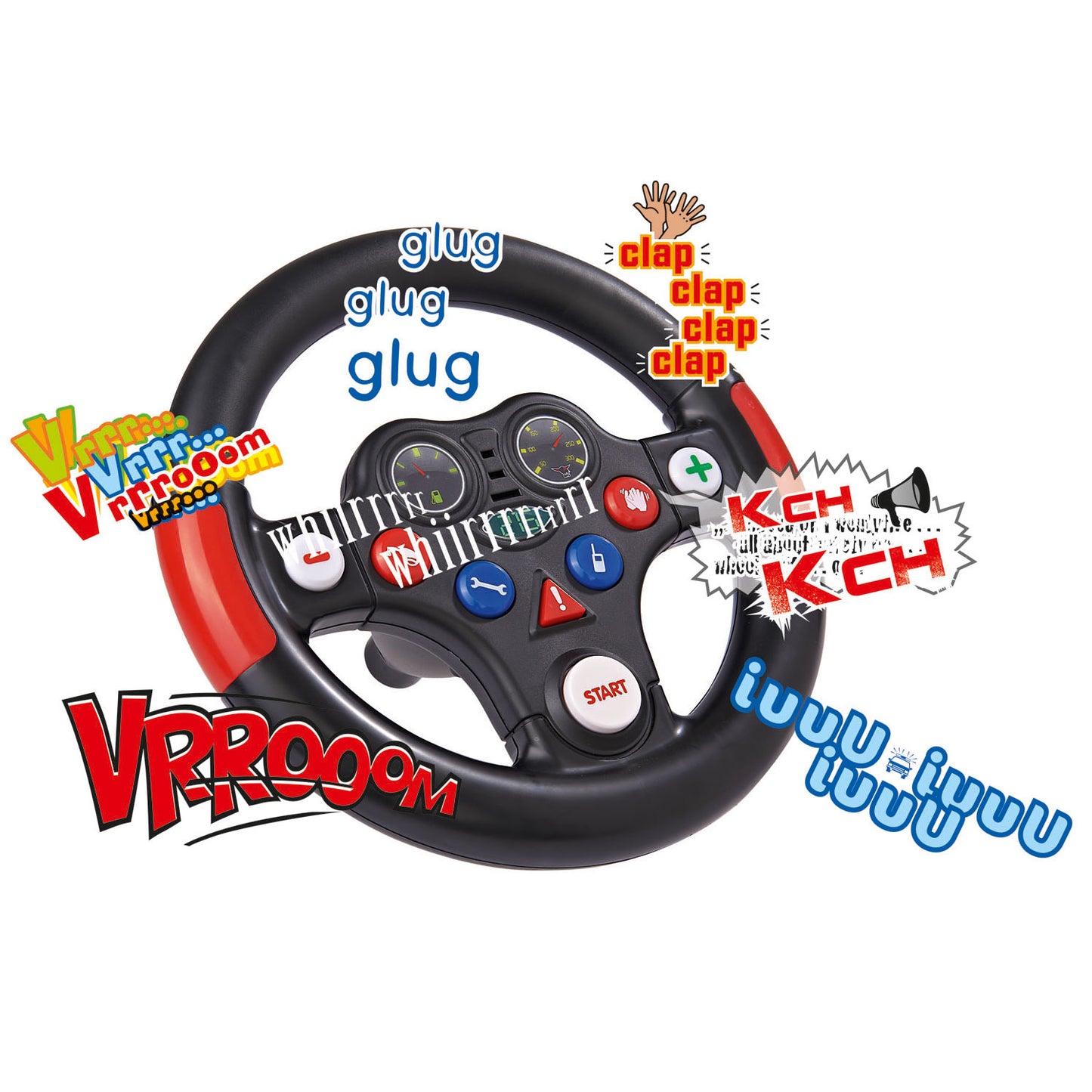 Big playing steering wheel with racing sounds