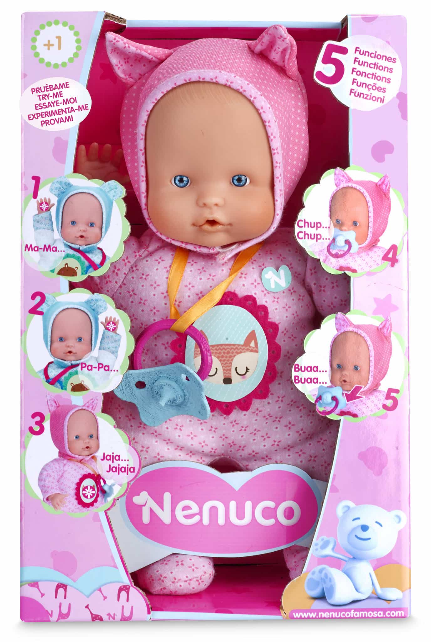 Muñeca nenuco con 5 funciones y pezón