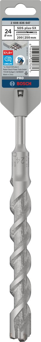 Trapano a percussione Bosch pro sds plus-5x, 24 x 200 x 250 mm