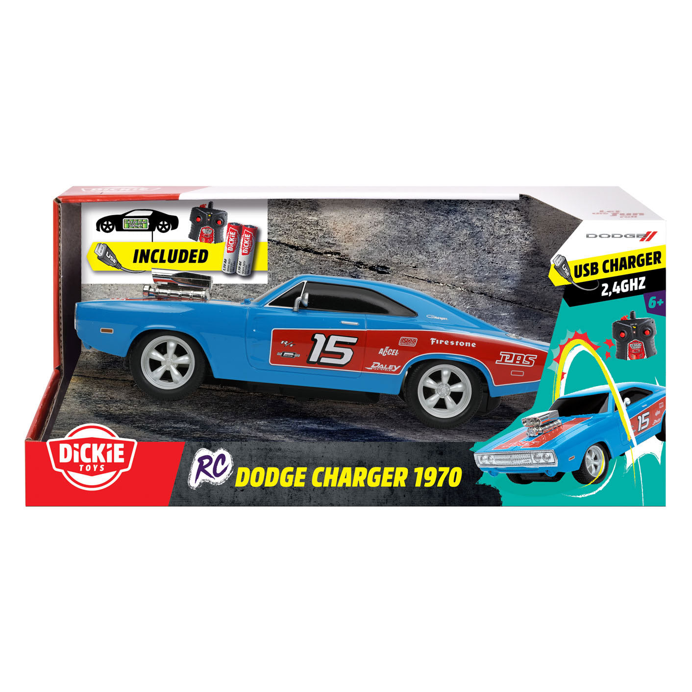 Dickie RC Dodge Charger 1970 1:16 Auto orientabile