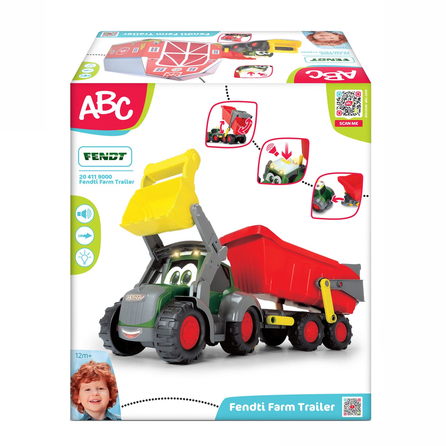 Tractor ABC Fendti con remolque y granja