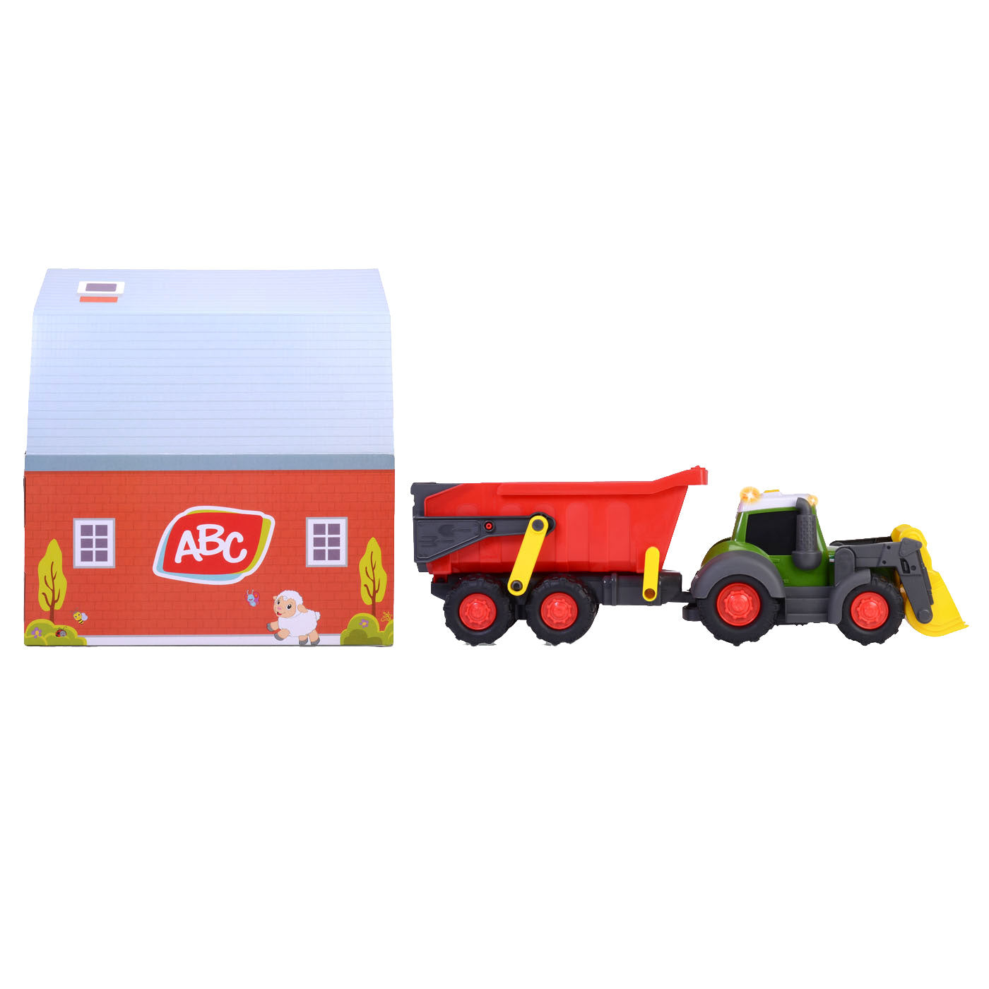 Tractor ABC Fendti con remolque y granja