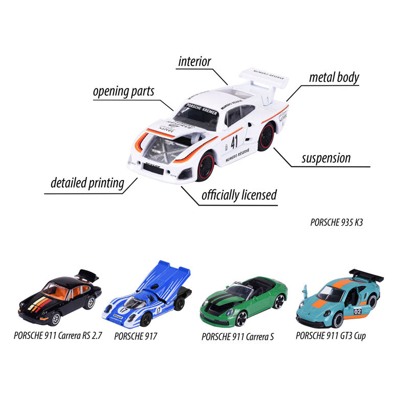 Majorette Porsche Motorsport Cars Giftpack, 5st.