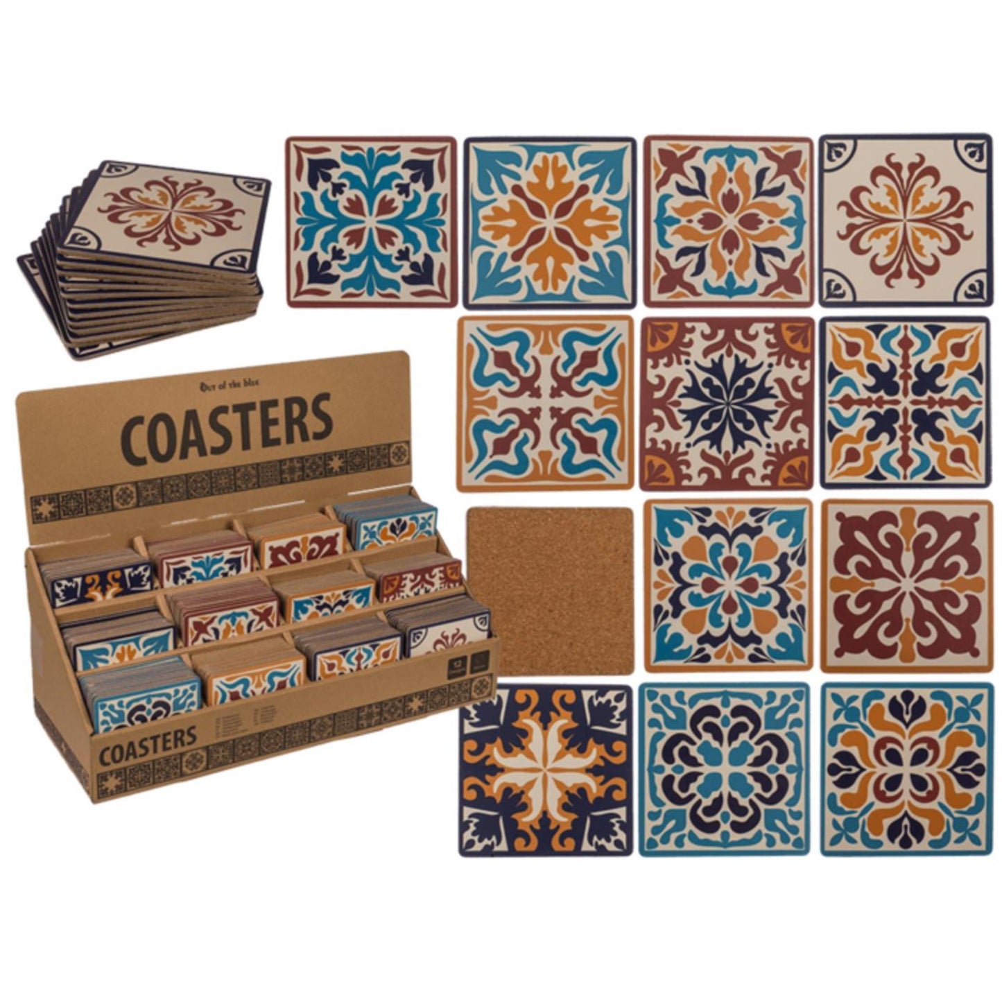 Ootb sottobicchiere mosaico in sughero 9,5x9,5x0,5cm