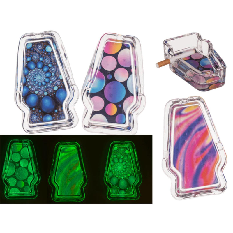 Posacenere in vetro Ootb che si illumina al buio 12x8 cm
