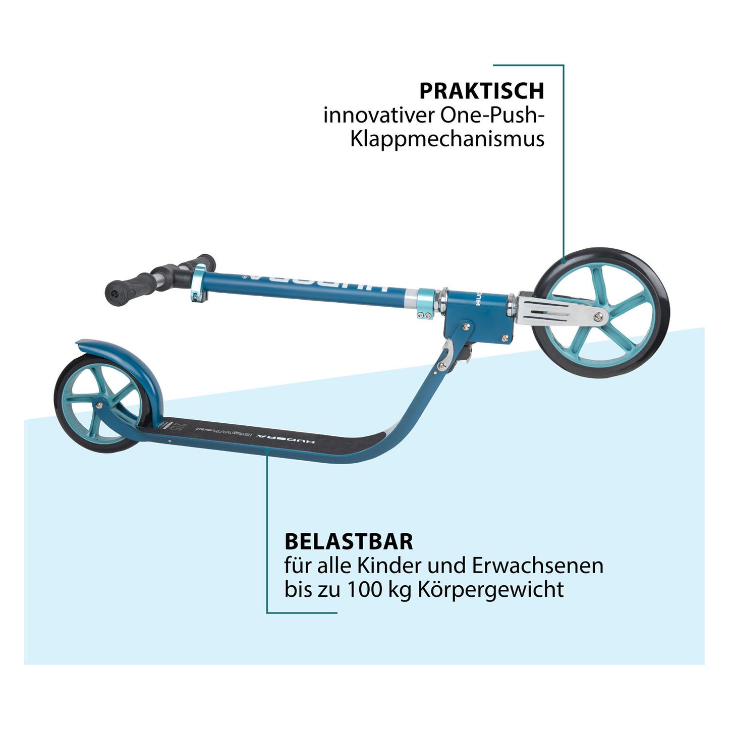 Hudora Hudora Wheel Step 215 Scooter Step Azure Blue