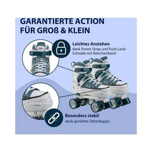 Sneaker de patinaje enrollador de Hudora Medianoche, tamaño 36