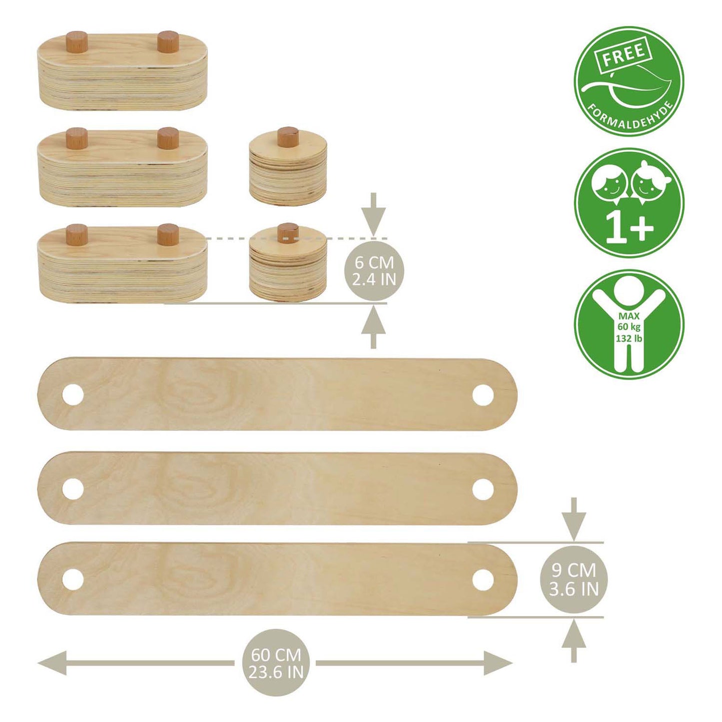 Juego de balanzas de madera RC de 8 piezas.