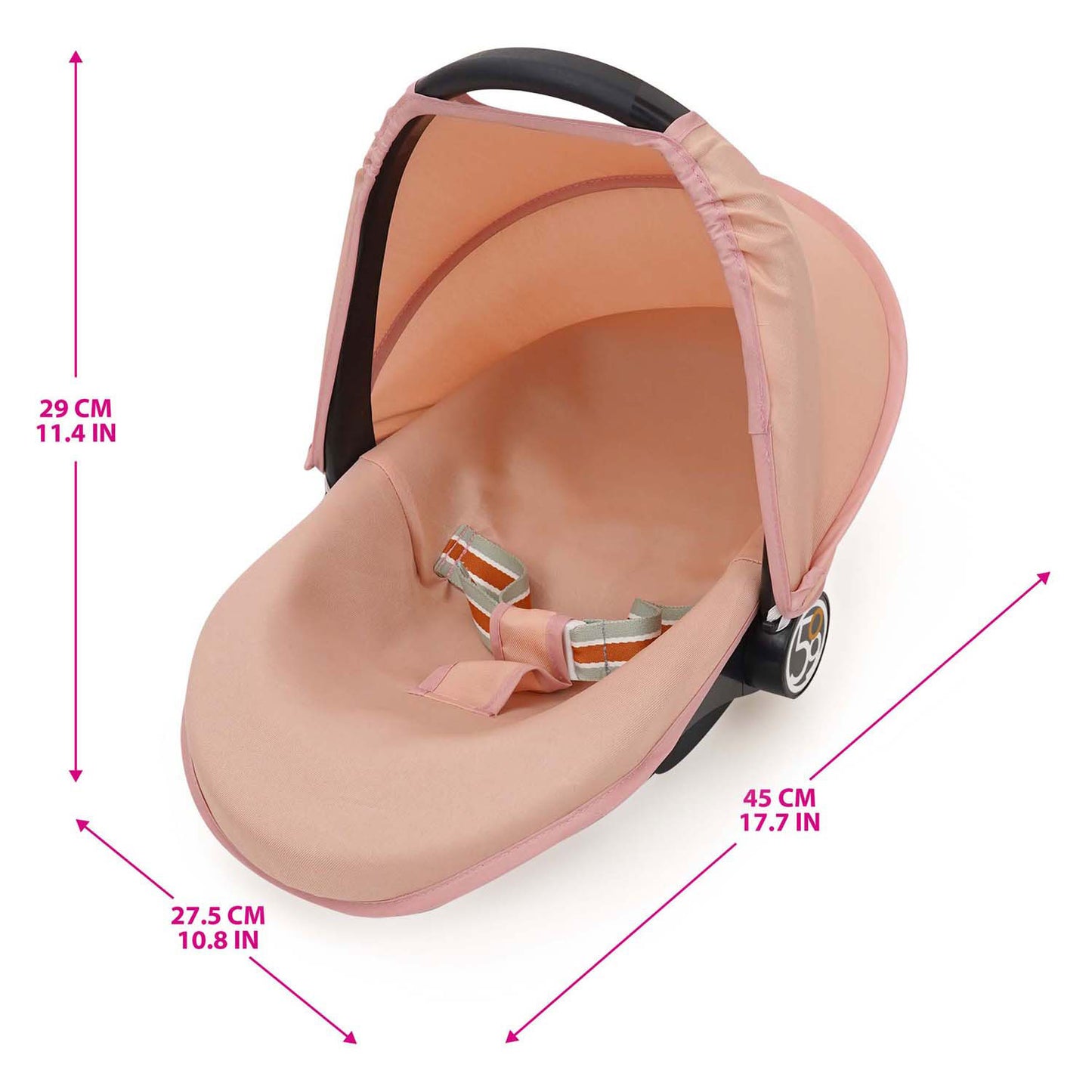 Silla de coche para muñecas 3 en 1 - rosa