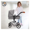 2-in-1 poppenwagen met tas - grijs